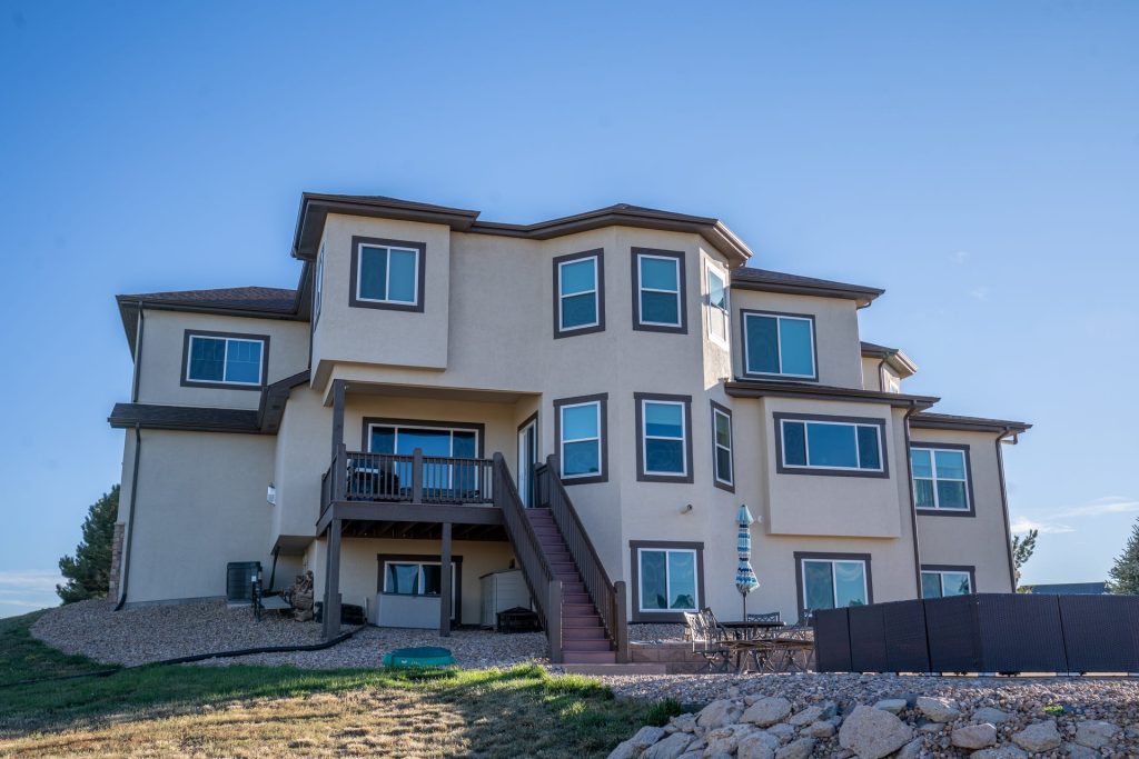 Gutters across a three-story home