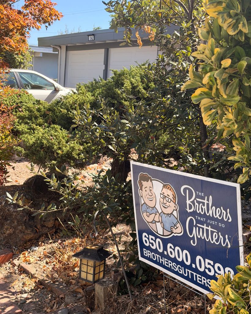 Our yard sign at a finished Peninsula job