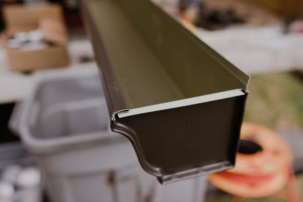 Seamless gutter profiles ready for install