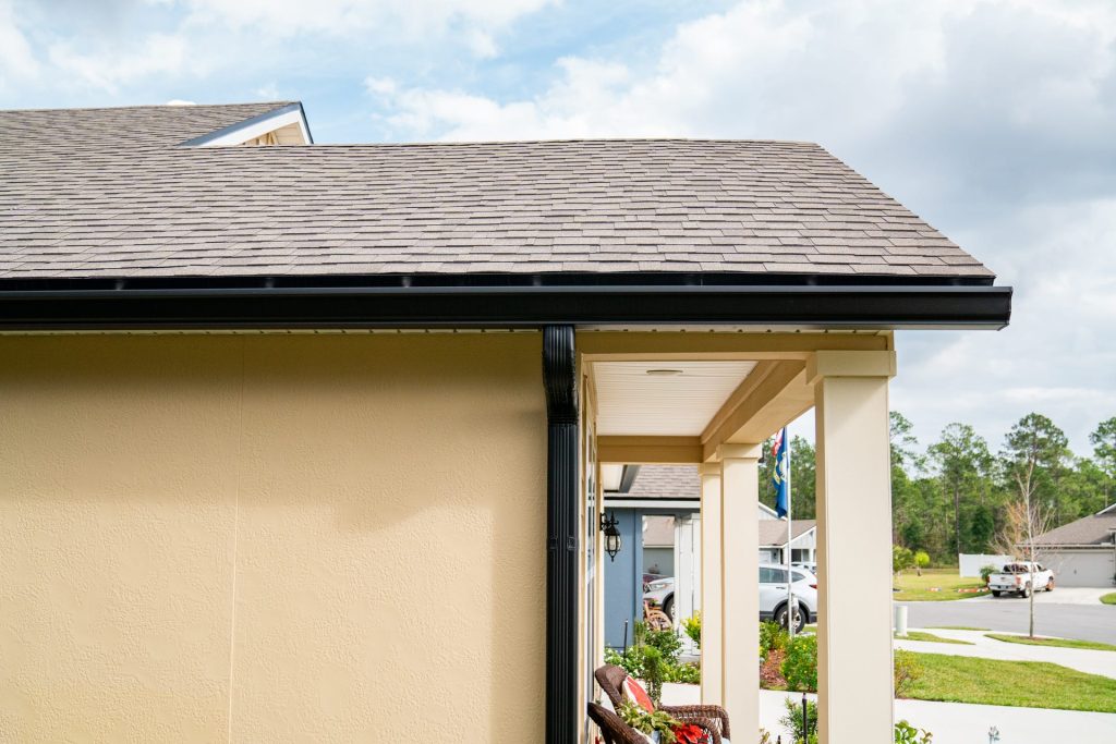 Seamless gutters on a single-story home